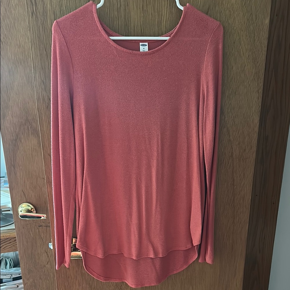 Elegant Coral Long Sleeve Top